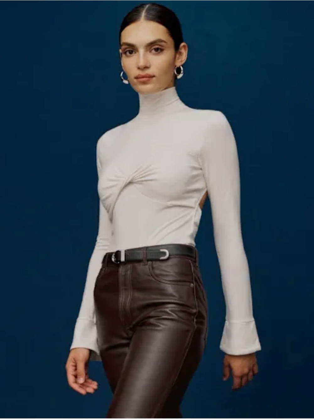 Reformation Zaire Knit Top (Cream, Medium)